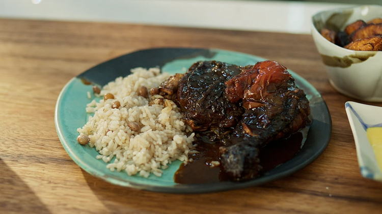Brown Stew Chicken & Fried Plantain | Kwame Onwuachi