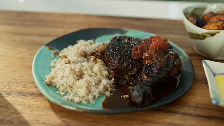 Brown Stew Chicken & Fried Plantain | Kwame Onwuachi