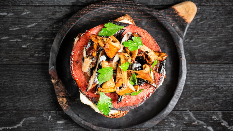 Bologna & Mushroom Toast