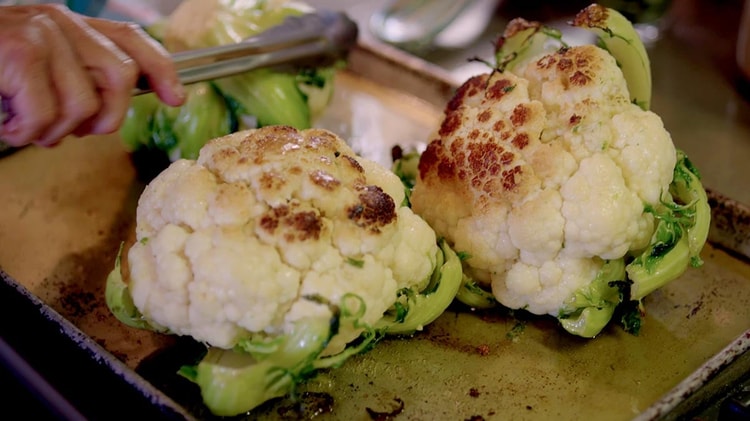 Roasted Cauliflower with Crème Fraiche