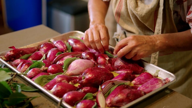 Roasted Onions with Apple Balsamic Vinegar