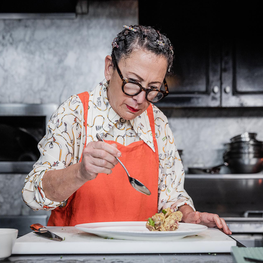 Chef Nancy Silverton teaching Her California Cuisine on Yeschef