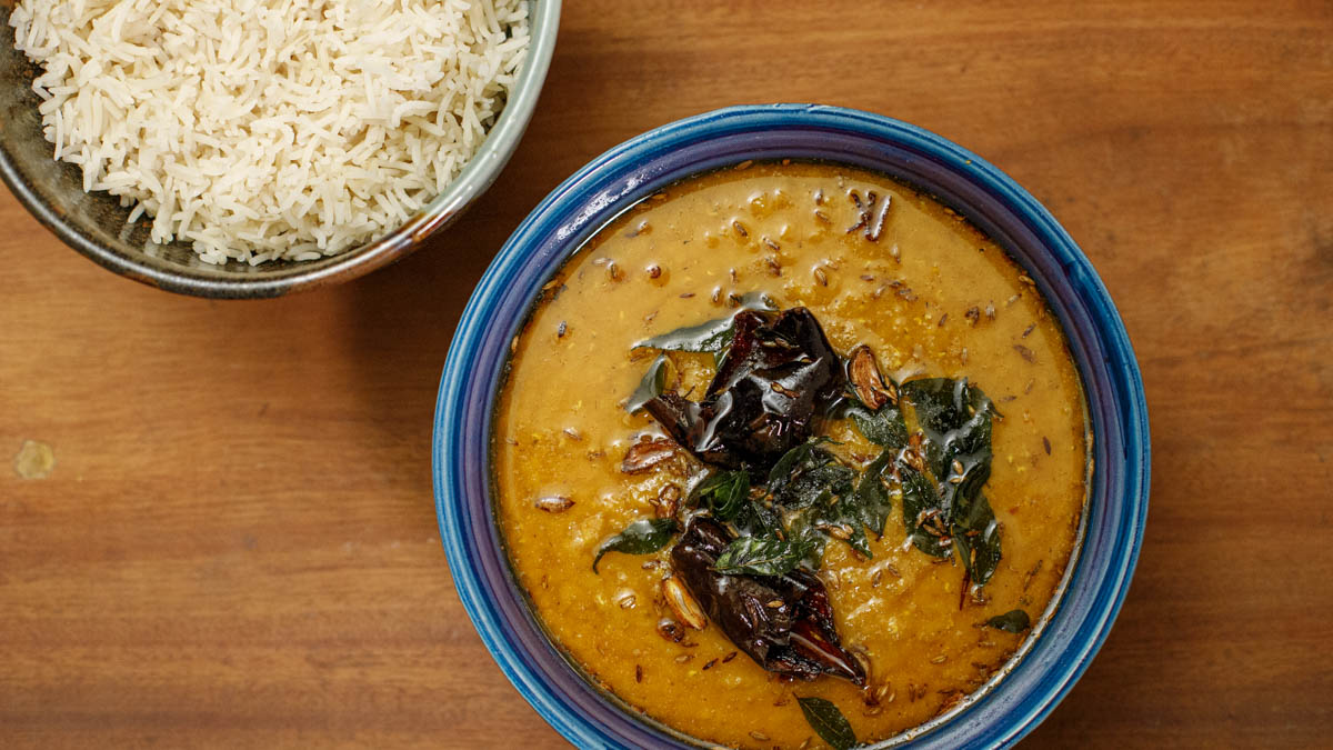 Tamarind Dal. “Dal is something we eat every day, it’s unusual to not have dal on the dinner table,” Asma says about one of her favorite comfort foods.