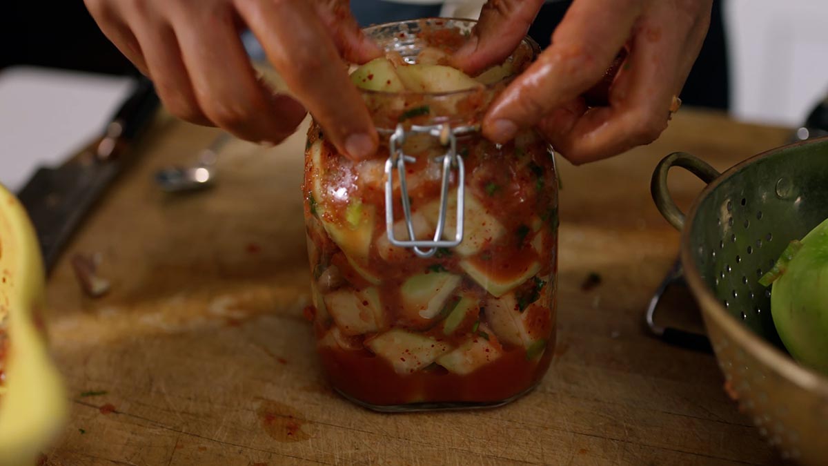 Kimchi Jarring. Packing kimchi in a jar is a skill of itself. Once you learn this technique, you’ll be able to turn so many vegetables into delicious kimchi.