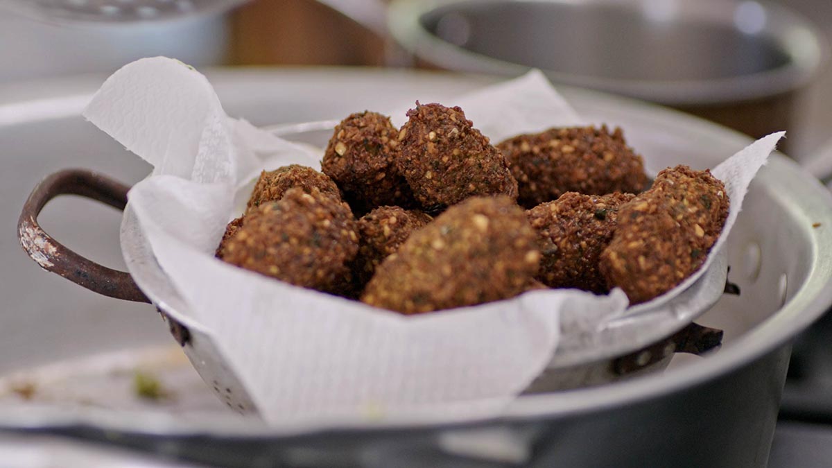 Falafel. The national lunchtime favorite in Israel consists of deliciously spiced fried chickpeas. It’s easy to make and incredibly tasty.