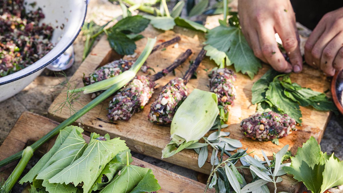 Lamb Kebab. Go back to primitive cooking methods and cook lamb kebabs the old fashioned way. Erez teaches how to chop, spice, and grill a perfect lamb kebab.