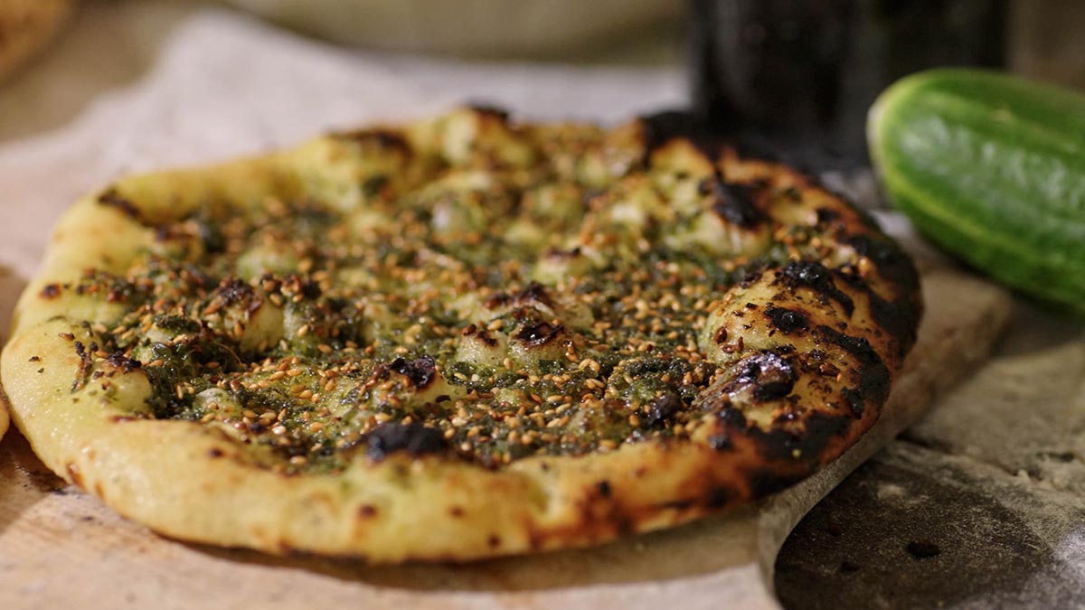 Manakeesh. Transform pliable pita dough into Manakeesh, a Middle Eastern pizza.