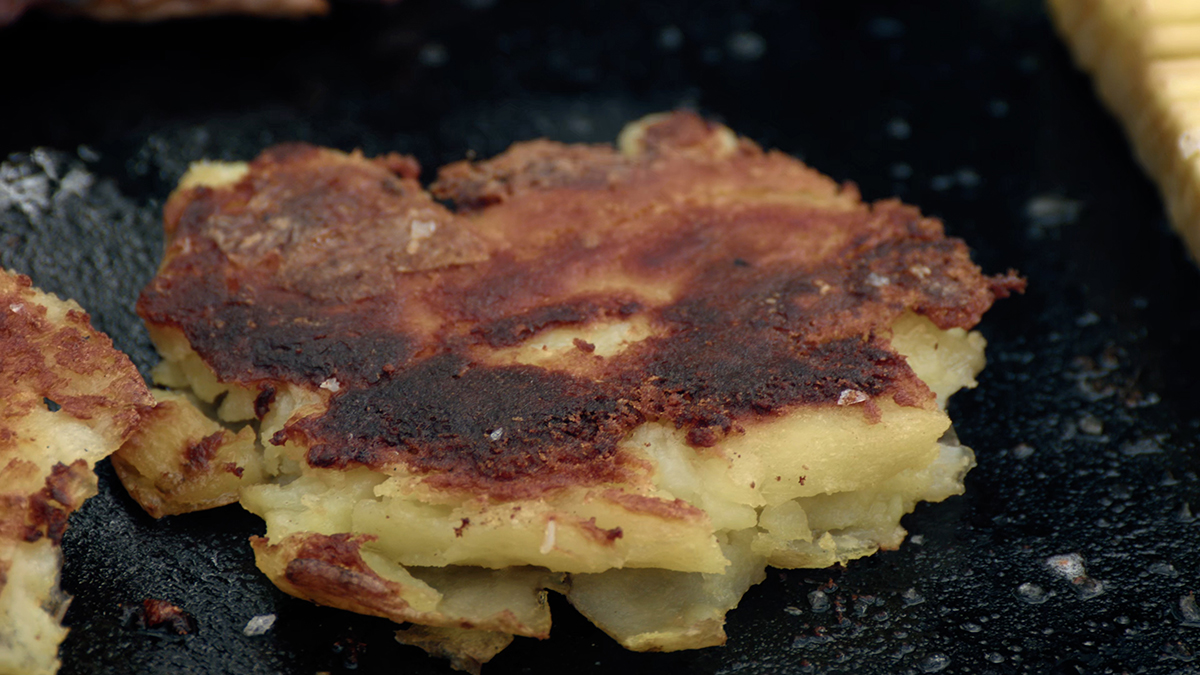 Smashed Potatoes - Papas Aplastadas. Smashed potatoes are the perfect crispy side dish. Serve alongside steak, fish, or chicken.