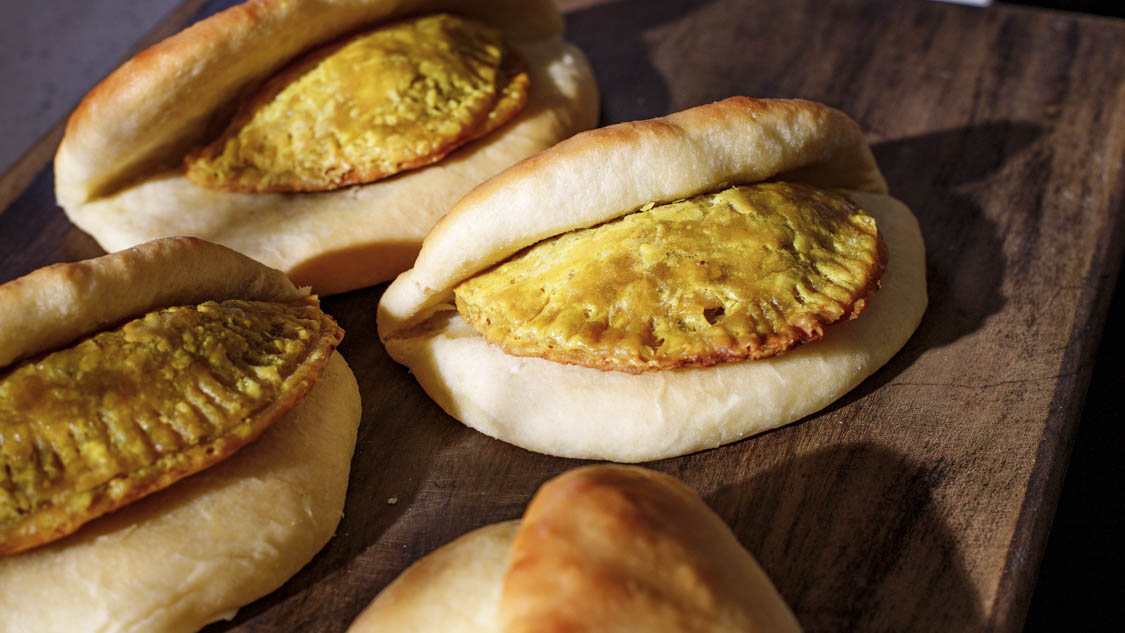 Jamaican Patties with Coco Bread.