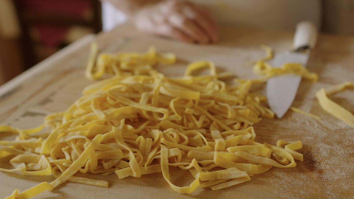 Tagliatelle. Join Nancy inside her favorite kitchen in Panicale, Italy where she learns to make traditional tagliatelle from the world's foremost pasta authorities: two Italian nonnas!